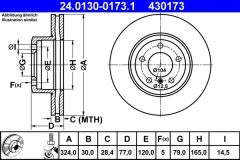ATE — სამუხრუჭე დისკი წნ 324MM — MPN RN1381V — BMW 5 Series E60 (2001–2010) — ფოტოს ჩვენება 2