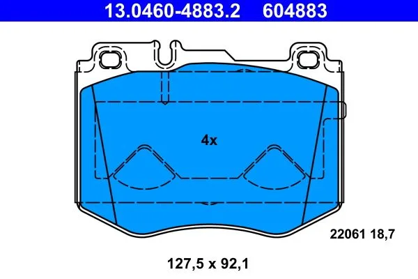 ATE — სამუხრუჭე ხუნდი წნ — MPN PN0585 — Mercedes-Benz C-Class W205 (2013–2023)