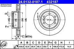 ATE — სამუხრუჭე დისკი წნ 338MM — MPN RN1435V — Toyota 4Runner V _N28_ (2009–2010) — ფოტოს ჩვენება 2