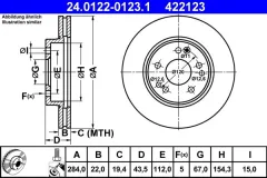 ATE — Brake Disc 284 mm — MPN 09.4869.34 — Show image 2