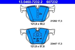 ATE — სამუხრუჭე ხუნდი უკ — MPN PN0093 — BMW X5 E70 (2007–2013) — ფოტოს ჩვენება 1