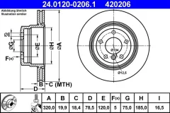 ATE — Rear Brake Disc 320 mm — MPN RN1593V — BMW X5 E70 (2006–2013) — Show image 2