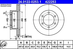 ATE — სამუხრუჭე დისკი წნ 297MM — MPN RN1830V — Toyota 4Runner III _N18_ (1995–2002) — ფოტოს ჩვენება 2