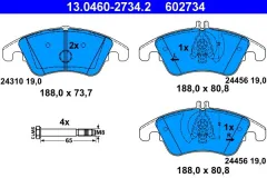 ATE — სამუხრუჭე ხუნდი წნ — MPN PN0395W — Mercedes-Benz C-Class W204 (2007–2014) — ფოტოს ჩვენება 1