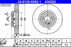 ATE — სამუხრუჭე დისკი წნ 330MM — MPN RN2444V — Mercedes-Benz A-Class W177 (2018–დღემდე) — ფოტოს ჩვენება 2