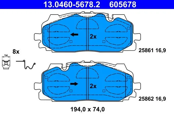 ATE — სამუხრუჭე ხუნდი წნ — MPN PN0687 — Audi A4 Allroad B9 8WH, 8WJ (2016–2019)