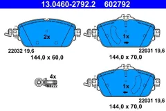 ATE — სამუხრუჭე ხუნდი წნ — MPN PN0576W — Mercedes-Benz C-Class W205 (2013–2021) — ფოტოს ჩვენება 1