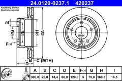 ATE — Rear Brake Disc 300 mm — MPN RN1543V — BMW 1 Series F20 (2011–2019) — Show image 2