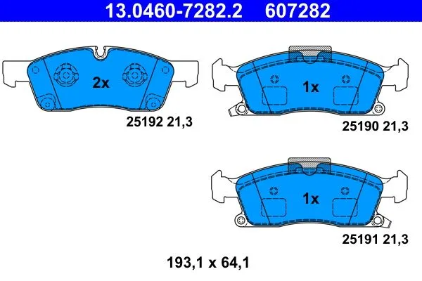 ATE — სამუხრუჭე ხუნდი წნ — MPN PN0833 — Jeep GRAND CHEROKEE IV WK, WK2 (2010–დღემდე)