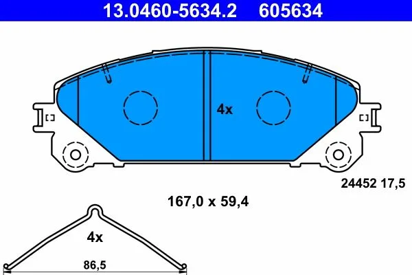 ATE — სამუხრუჭე ხუნდი წნ — MPN PN1845 — Lexus LM _H1_ (2023–დღემდე)