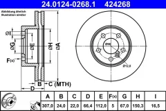 ATE — სამუხრუჭე დისკი წნ 307MM — MPN RN2315V — BMW 3 Series G20, G80, G28 (2018–დღემდე) — ფოტოს ჩვენება 2