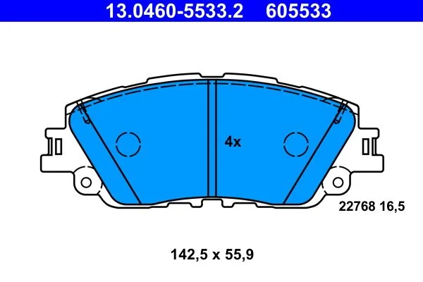 ATE — სამუხრუჭე ხუნდი წნ. — MPN PN1857 — Lexus UX _AA1_, _AH1_, _MA1_ (2022–დღემდე)
