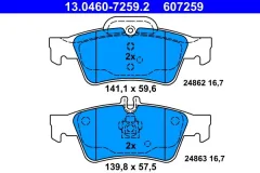 ATE — სამუხრუჭე ხუნდი უკ — MPN PN0344W — Mercedes-Benz CLS C219 (2004–2010) — ფოტოს ჩვენება 1