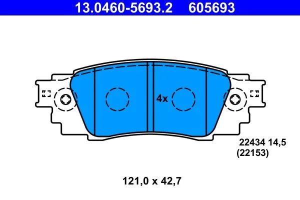 ATE — სამუხრუჭე ხუნდი უკ. — MPN PN1854 — Lexus LBX _AYH1_, _AYA1_ (2023–დღემდე)
