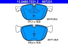 ATE — სამუხრუჭე ხუნდი წნ — MPN PN0094 — BMW X5 E70 (2006–2013) — ფოტოს ჩვენება 1