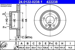 ATE — სამუხრუჭე დისკი წნ 292MM — MPN RN1784V — BMW 1 Series E87 (2004–2011) — ფოტოს ჩვენება 2