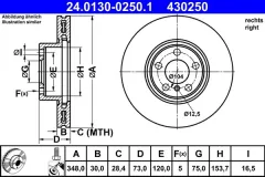 ATE — სამუხრუჭე დისკი წნ/მჯ 348MM — MPN 34116871800 — BMW X4 F26 (2015–2018) — ფოტოს ჩვენება 2