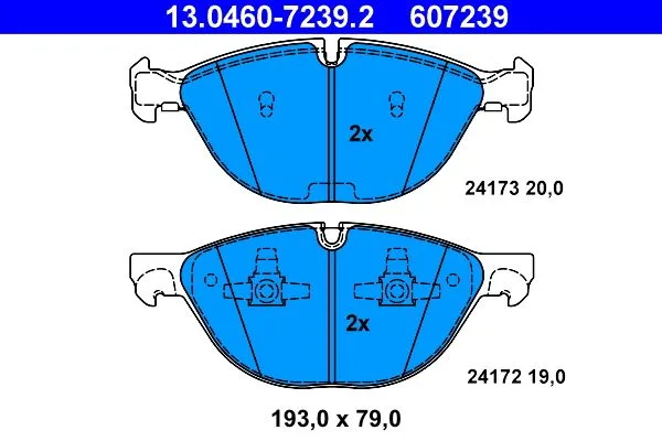 ATE — სამუხრუჭე ხუნდი წნ — MPN PN0493 — BMW X5 E70 (2006–2010)