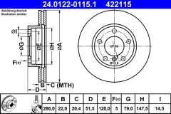 ATE — სამუხრუჭე დისკი წნ 286MM — MPN RN1014V — BMW 3 Series E46 (1998–2005) — ფოტოს ჩვენება 2